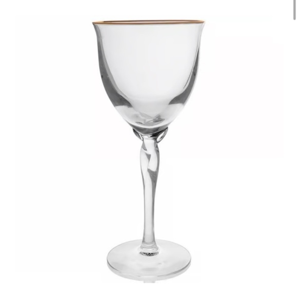 Rhythm Gold Lenox Stemware Wine Glasses Water Goblets Gold Rim Set of 2
